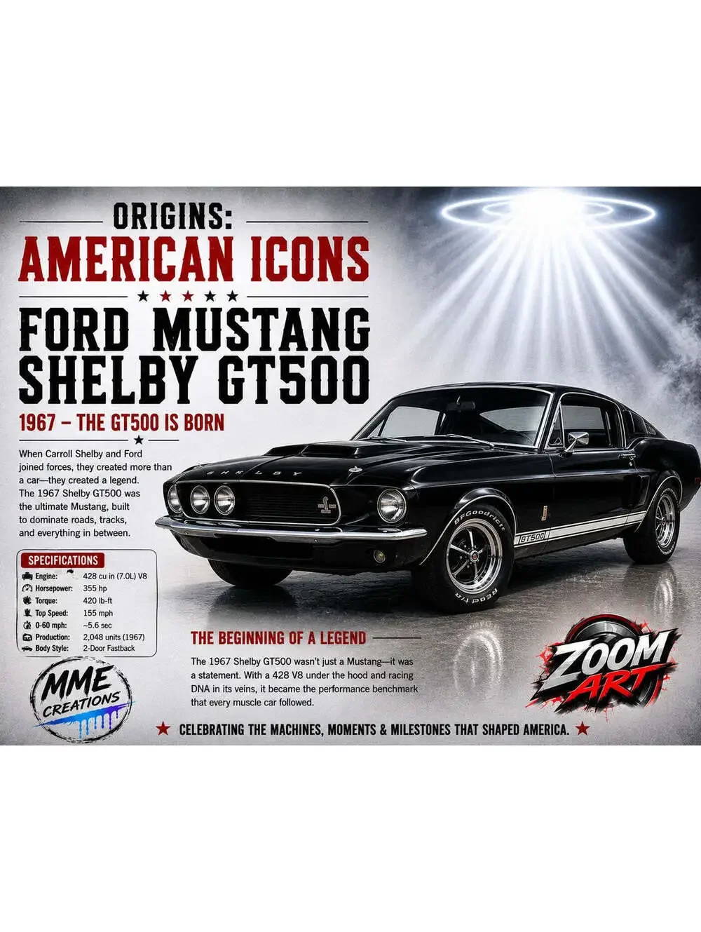 4688 Ford Mustang Shelby GT500 American Icons 8x10 Glossy Print